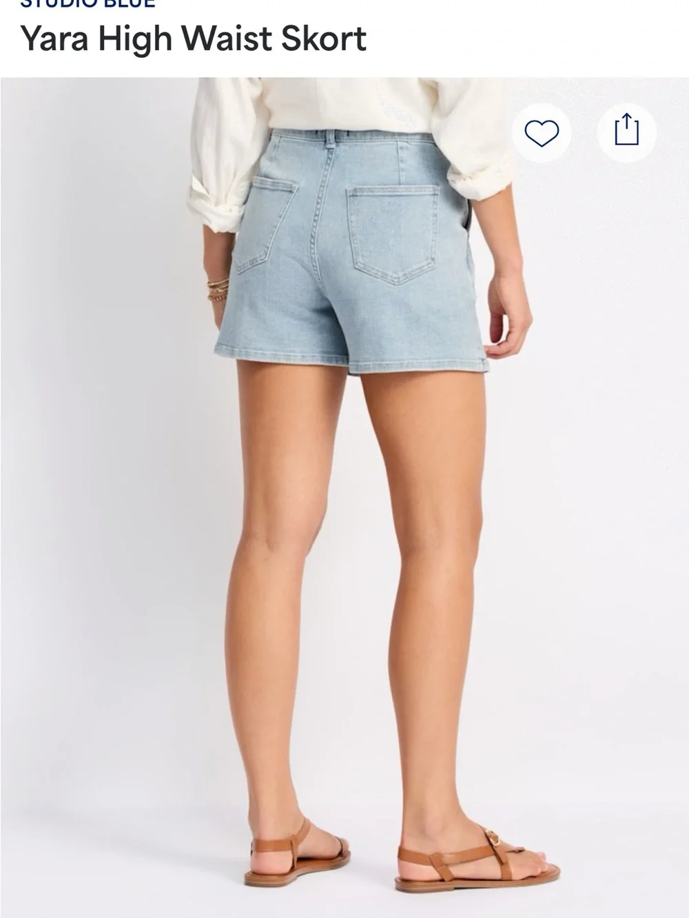Studio Light Blue High-Rise Denim Mini Skort